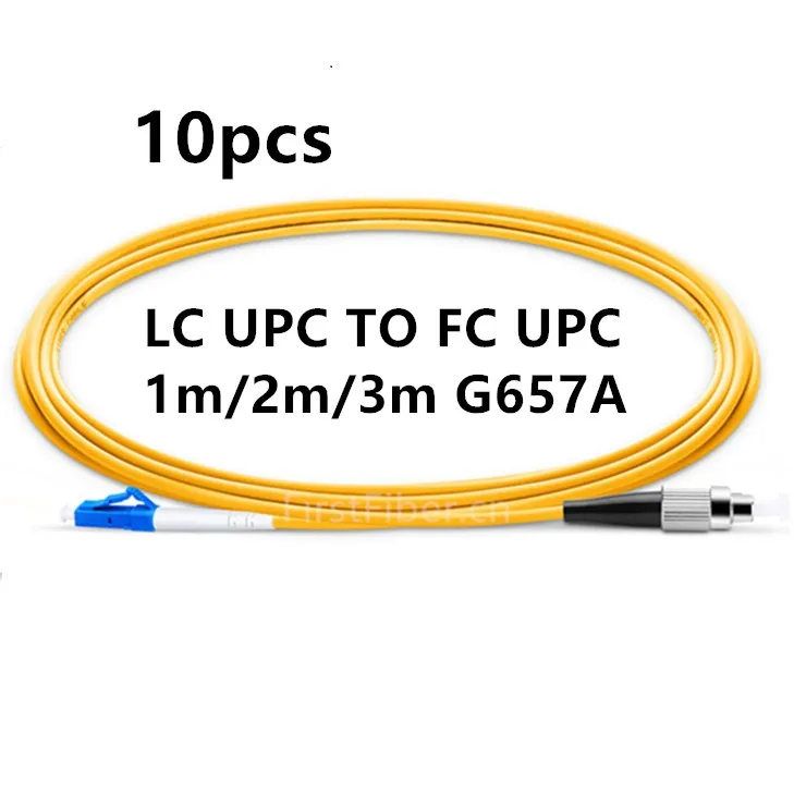 

1m 2m 3m 10pcs/bag LC PC TO FC PC LC UPC to FC UPC G657A Fiber Patch Cable, Jumper, Patch Cord Simplex 2.0mm PVC SM