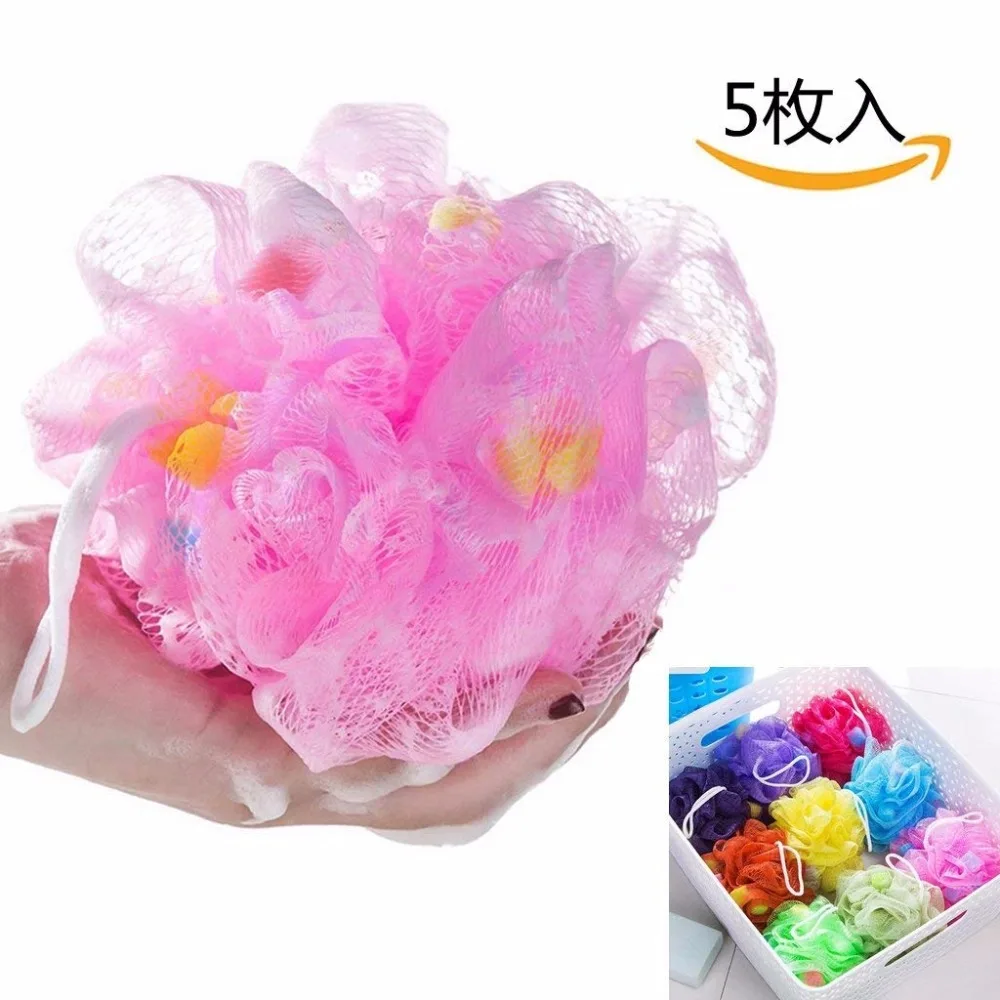 

Rich bubbles Hygienic Environmental Bath Ball Tubs Scrubber Shower Body Cleaning Mesh Shower Wash Nylon Sponge Bath Accessories