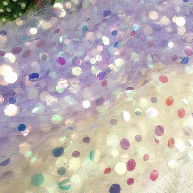 100*130cm Sequin Fabric Sparkly Dot Mesh for Dresses Performance Fahion Clothing | Дом и сад