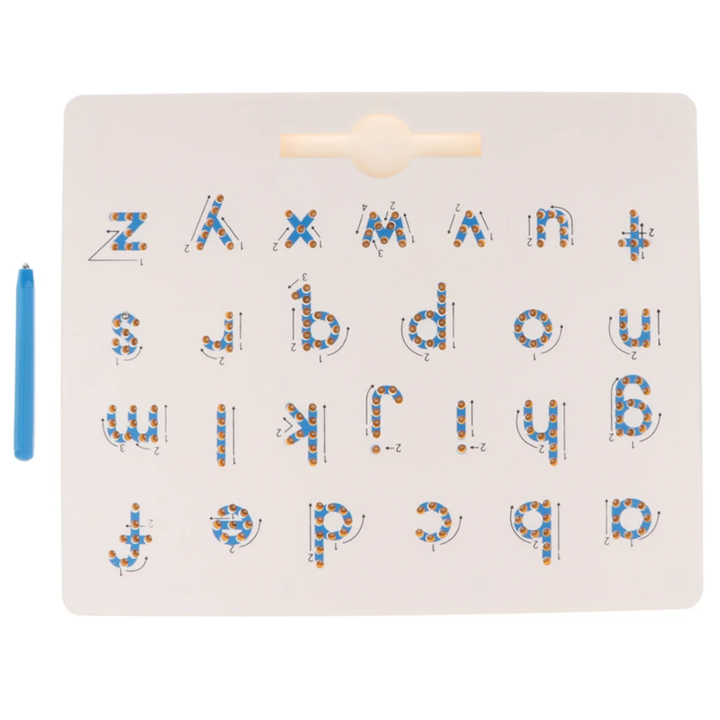 Magnetic Writing Board Magnet Pad w/ Pen A to Z Lowercase Alphabet Letter Kindergarten Early Learning Education Toy