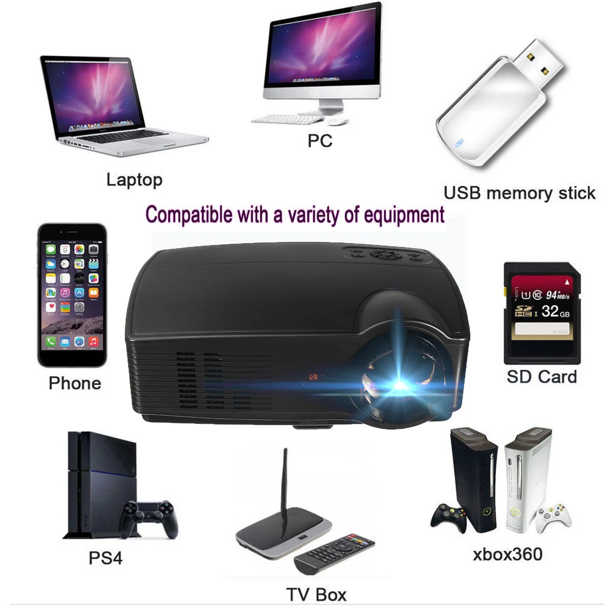 SV-328 330 Lumens LCD Technology Smart Projector For High-definition Home Theater Small Office AV VGA cable SV-328 330 Lumens LCD Technology Smart Projector For High-definition Home Theater Small Office AV VGA cable