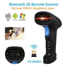 YK-BWM3 Беспроводной 2D Bluetooth Сканер Штрих-Кода USB 3mil QR Code Reader POS Android IOS Windows Экран Оплаты 2D Сканер