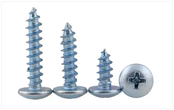 

Cross recessed large flat head tapping screw screw blue zinc / hardened / M4 M5