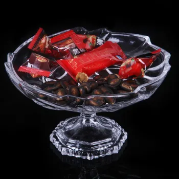 

European home living room durable fruit plate fashion transparent atmospheric crystal glass salad plate ZP01211520