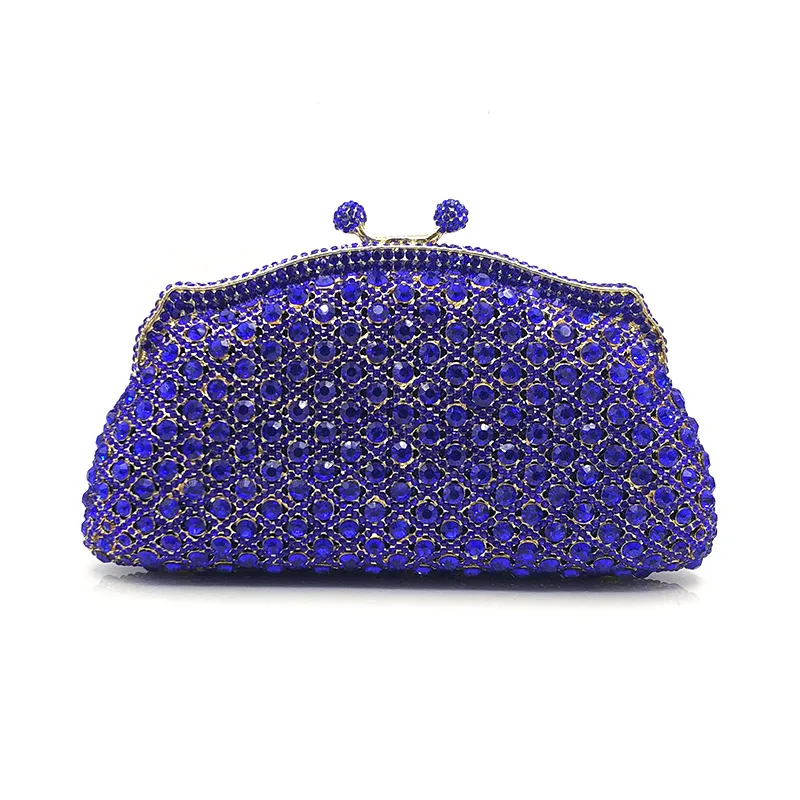 Модный женский кошелек для вечеринки, сумочка с бриллиантами, элегантные кошельки, роскошные клатчи с кристаллами, свадебные кошельки, сумка - Цвет: Color 5 navy