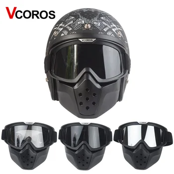 

New Motorcycle Goggles Vintage Helmet Glasses 3/4 open face helmets Gafas glasses Retro Motor face cover goggles