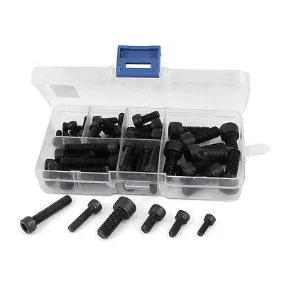 

Airplane Part 5 Size Black Metal Hex Bolt Socket Cap Head Screw Set 60 Pcs