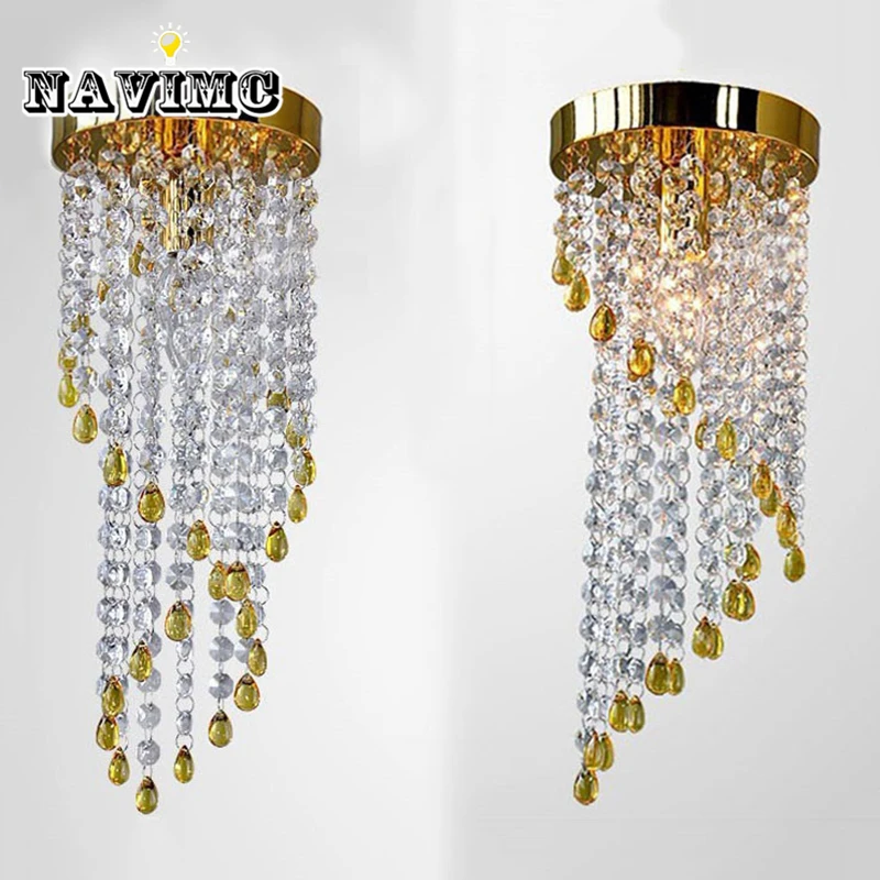 

Modern led Gold Crystal Chandeliers lighitng for Bedroom Living Room Ceiling Lamp