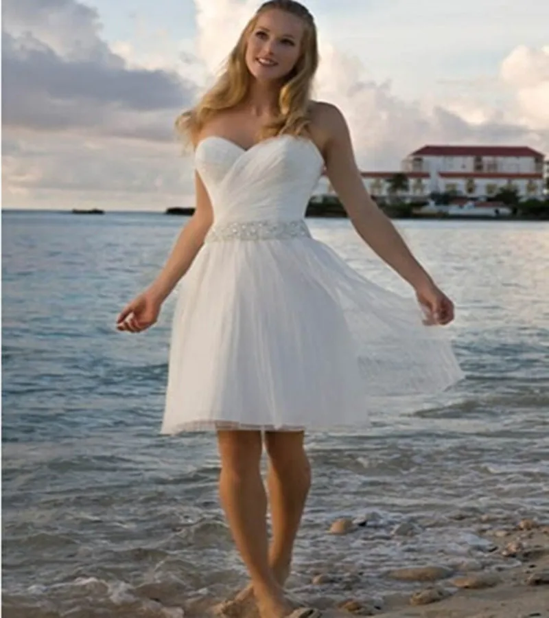 Short Beach Wedding Dresses 2015 Summer Wedding Gowns Chiffon