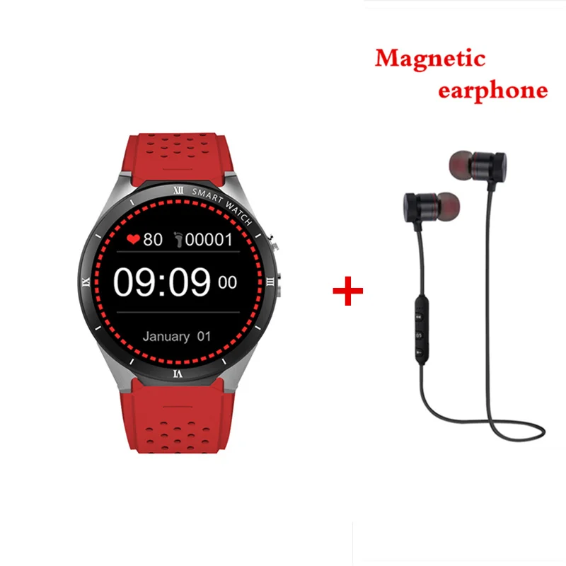 red add headset Kingwear KW88 pro умные часы с монитором сердечного ритма gps спортивные Смарт-часы для мужчин для IOS Android samsung xiaomi HUAWEI часы GT телефон - Цвет: red add headset