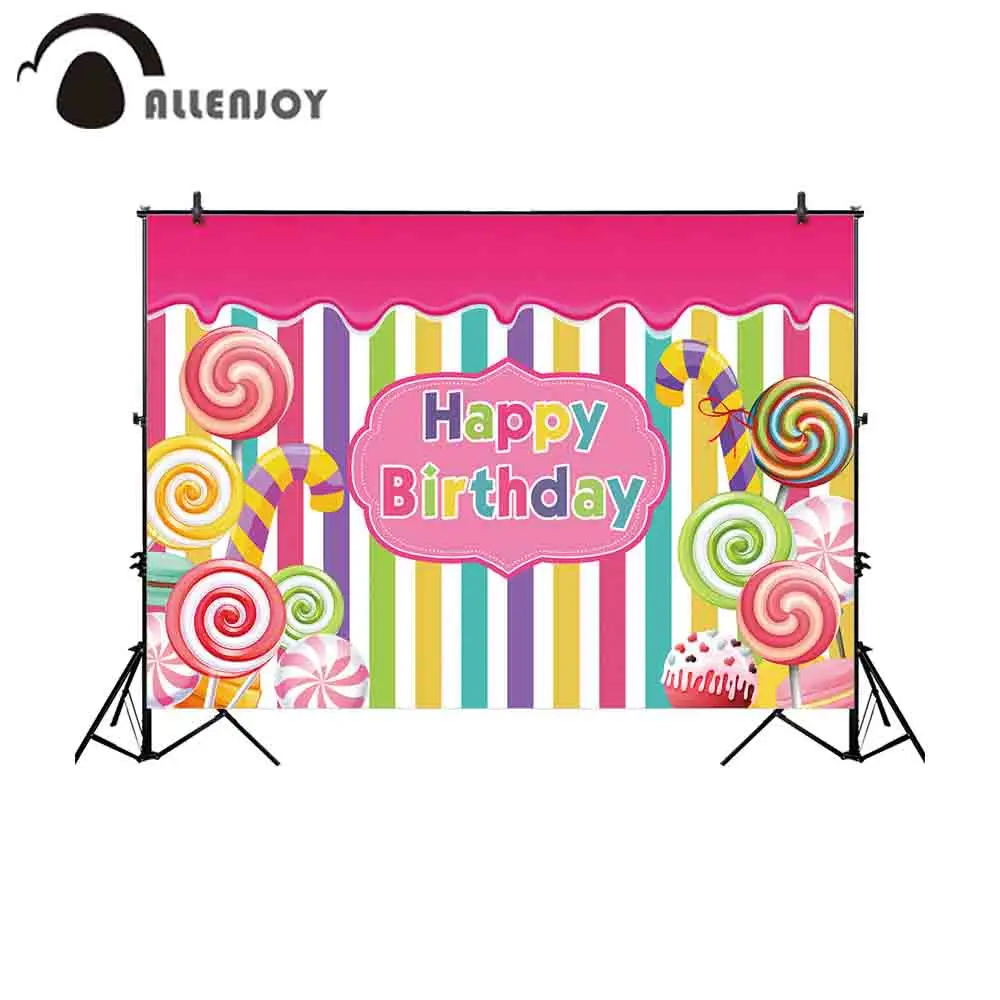 Allenjoy фотография фон с днем рождения красочные полосы конфеты сладкие дети