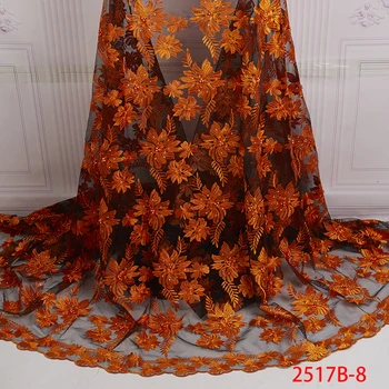 

Wholesale Fashion African French Lace Fabric New Design Wedding Dress Bridal French Lace Fabric QF2517B-8