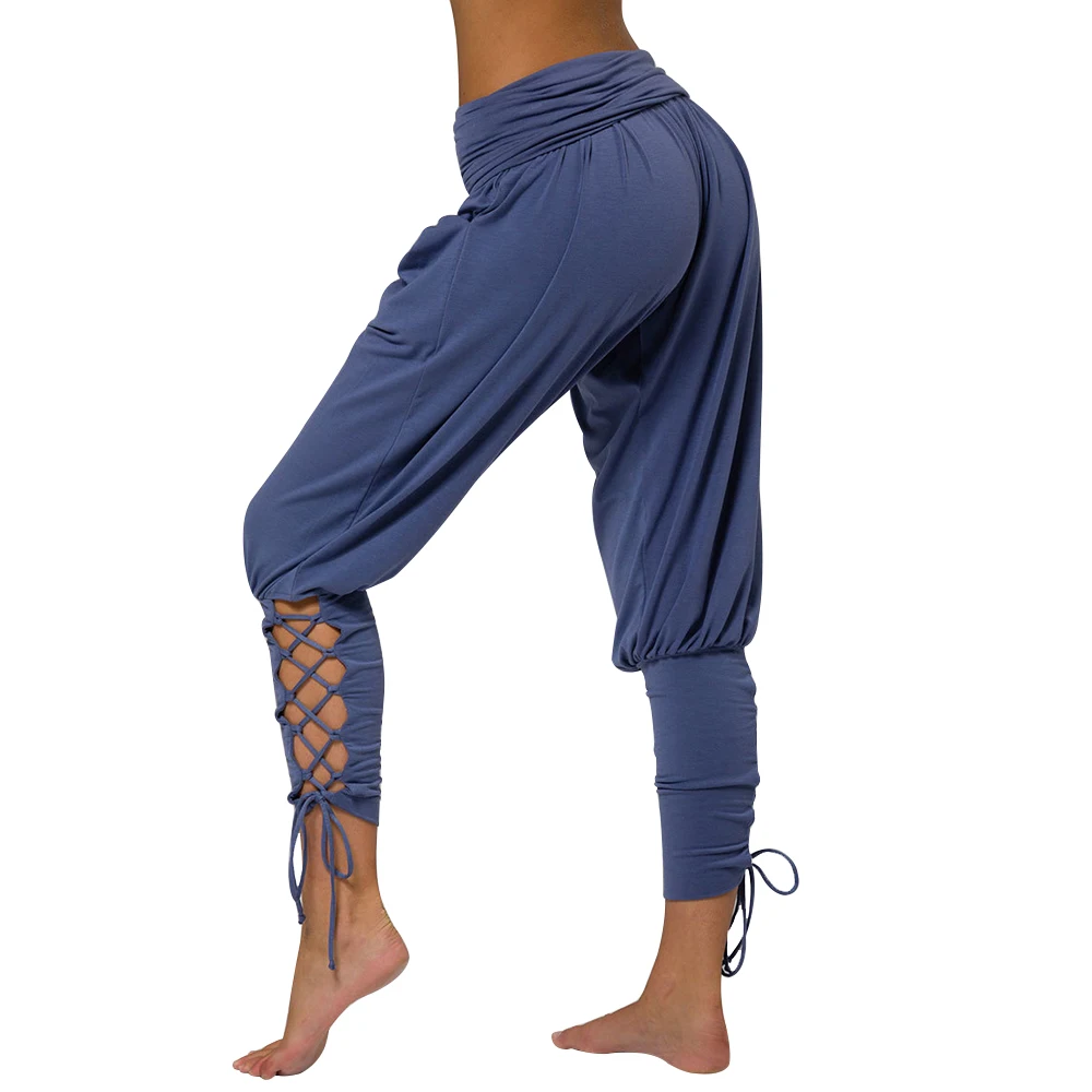 

Fashion Women Harem Pants Leggings Baggy Aladdin Boho Hippy Pants Criss Cross Jogger Pants Solid High Waist Trousers Comfy Pants