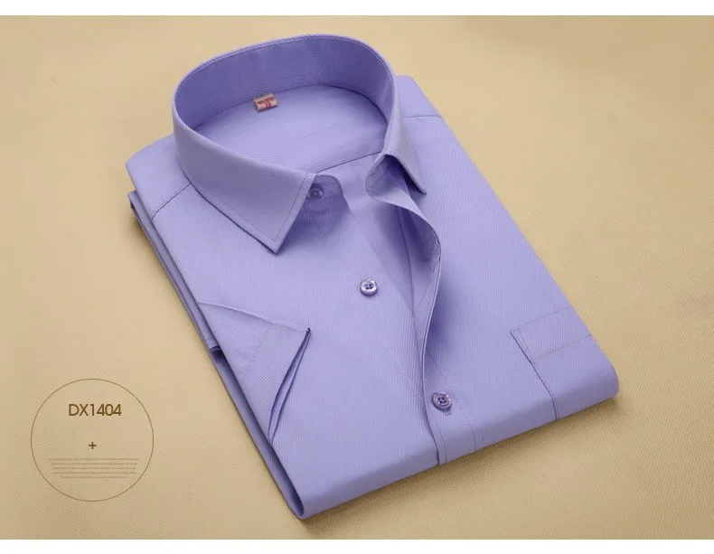 Новое поступление года Летний стиль высокое качество Мужская Мода Брендовая одежда для мужчин однотонные рубашки для мальчиков короткий рукав рубашки для Для мужчин