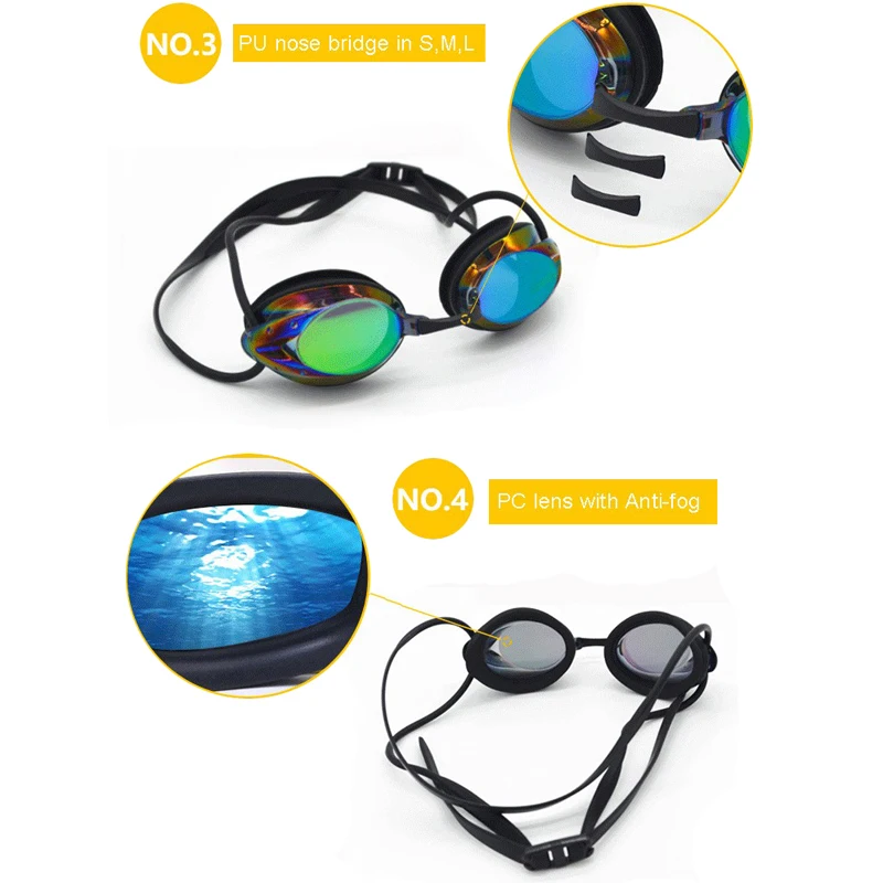 Новые очки для плавания, очки для мужчин и женщин, очки для плавания, диоптрий, водонепроницаемые, анти-туман, УФ очки для плавания, очки для бассейна, профессиональные, для взрослых, очки для плавания