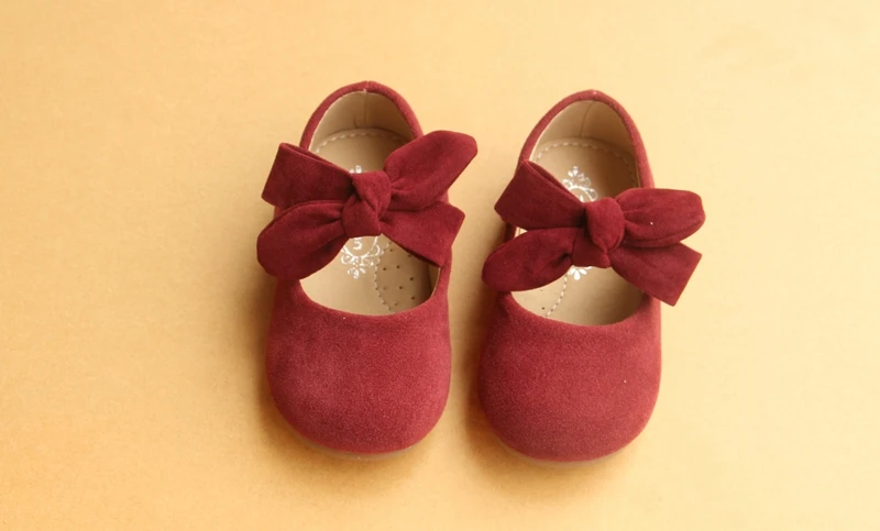 Г., повседневная обувь принцессы с большим бантом для детей от 1 до 3 лет, обувь из мягкой кожи для девочек, обувь для маленьких принцесс красного и серого цвета, A1