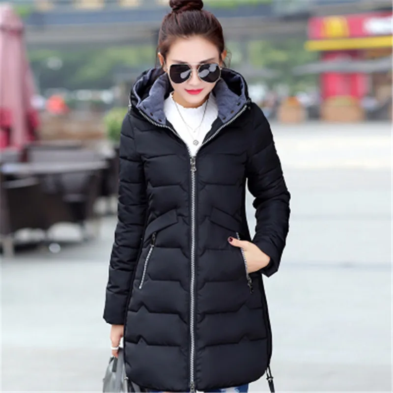 Зимнее женское пальто 7XL, новинка, парка, женский зимний пуховик, для женщин, хлопковые куртки, куртка для женщин, Модная парка для женщин, LZ137 - Цвет: black