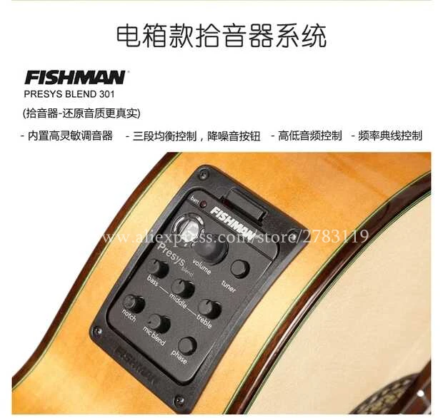 2018 New arrival Flagship Handmade 39 Electric Acoustic Flamenco guitar With Solid Spruce/Aguadze Body,Electric Classical guitar