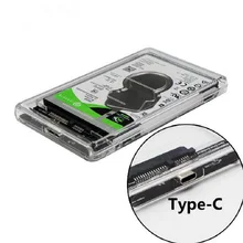 transparent USB 3.1 UASP Type C to Sata 3.0 HDD Case 2.5 inch Hard Drive Enclosure USB C to SATA 3.0 hard drive shell tool free 10gb s usb 3 1 type c hdd enclosure with ventilation holes sata 3 0 ssd mobile box usb c to sata 6gb s case asm1351