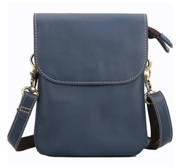 

Retro Soft Genuine Leather Mini Shoulder Bag Mens Easy-to-carry Cowhide Commuter Bags Outgoing Phone Pocket Bolso Hombre D585