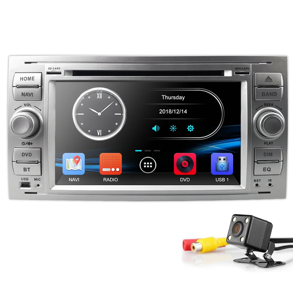 2din автомобильный DVD gps Navi плеер стерео радио аудио для Ford Focus 2 Mondeo S C Max Fiesta Galaxy подключение Автомобильный мультимедийный плеер rds