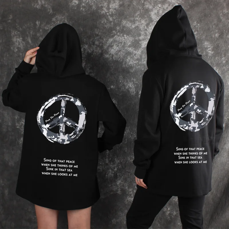 Harajuku guerre Ho Veste À Automne Shirts Rue Hoodies Éclair Surdimensionné Capuchon Hommes bleu Noir Femmes Fermeture Miduo Noir Casual Hiver Unisexe Anti HE5qxwE4