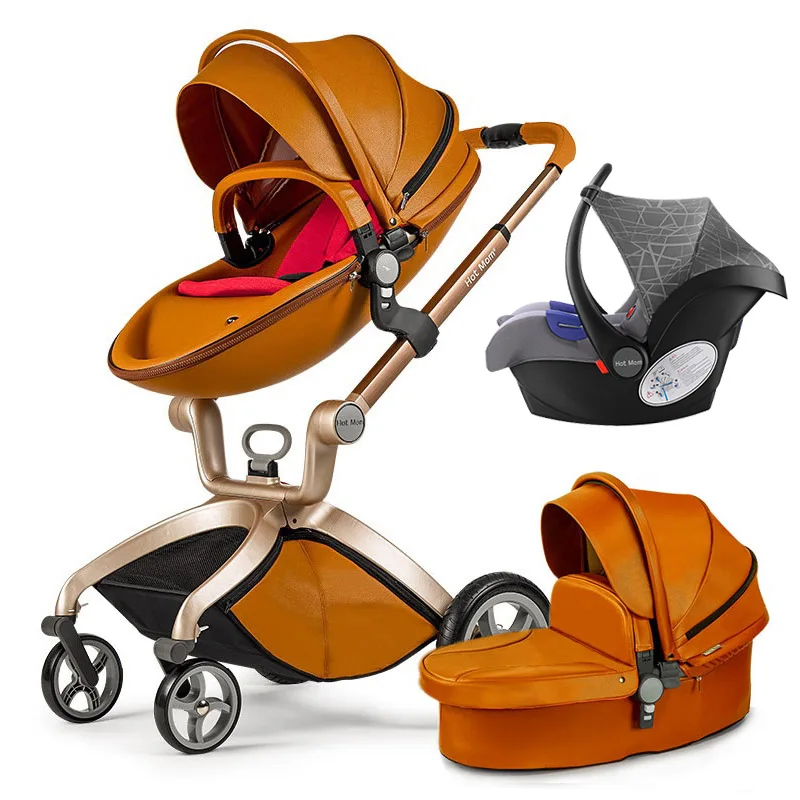 

Hot mom stroller stroller high-end use high landscape can sit or lie pneumatic wheel portable stroller with car safety seat