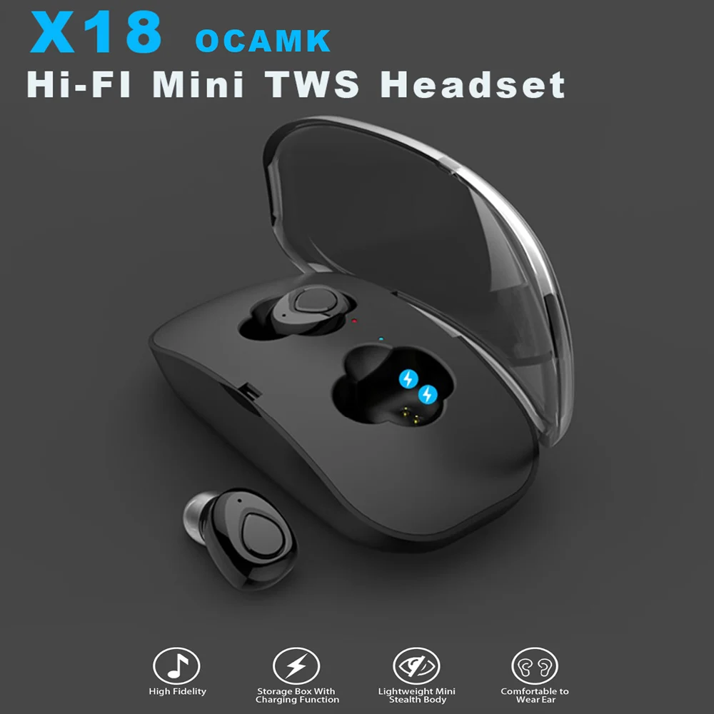 

X18 Wireless Bluetooth Earphone Sweatproof Sports Headsets Wireless Bluetooth stereo Earphones With microphone Bluetooth Earbuds