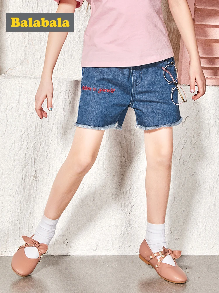 

Balabala summer kids cotton shorts girls jeans shorts Children cotton clothing brand Solid short baby clothing Fashion Pants