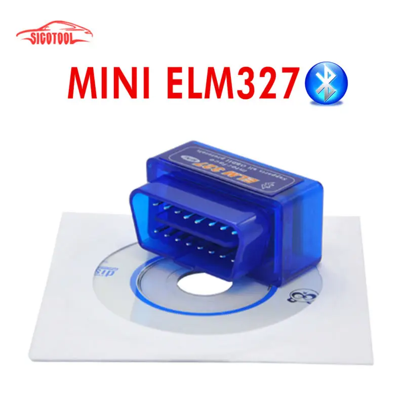 

100PCS/LOT Lowest Price ELM 327 Bluetooth V2.1 OBD II Works on Android Torque Auto Diagnostic Tool ELM327 Mini Bluetooth
