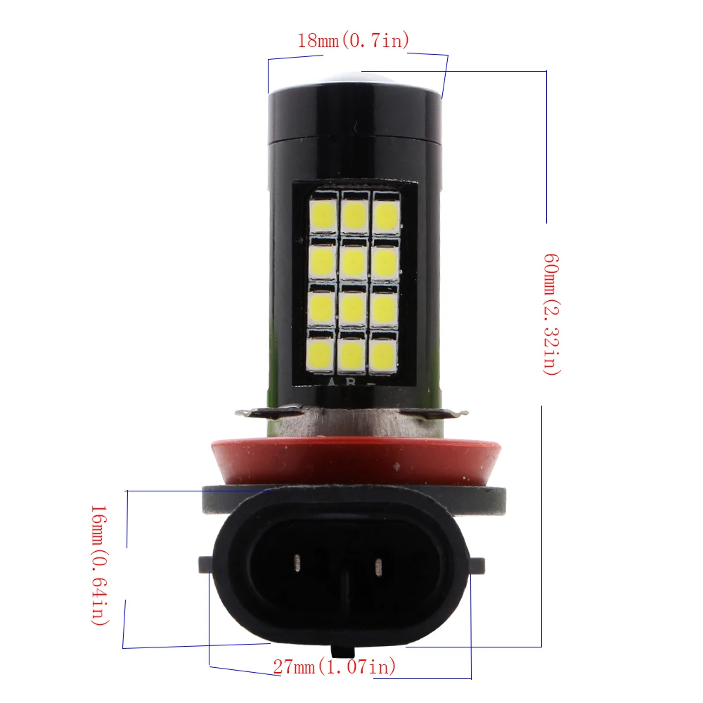 2 шт. противотуманных фар H11 H4 H7 9005 9006 P13W H16 12 V DC 2835 42 SMD светодиодный фонарь для автомобильных фар противотуманная фара белый 840Lm супер яркий