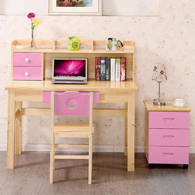 Home desk bookcase drawer Children study table with a