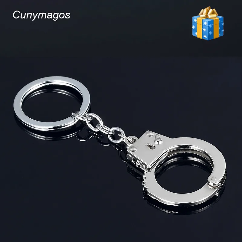 Модный металлический брелок для ключей имитация наручников модель автомобиля
