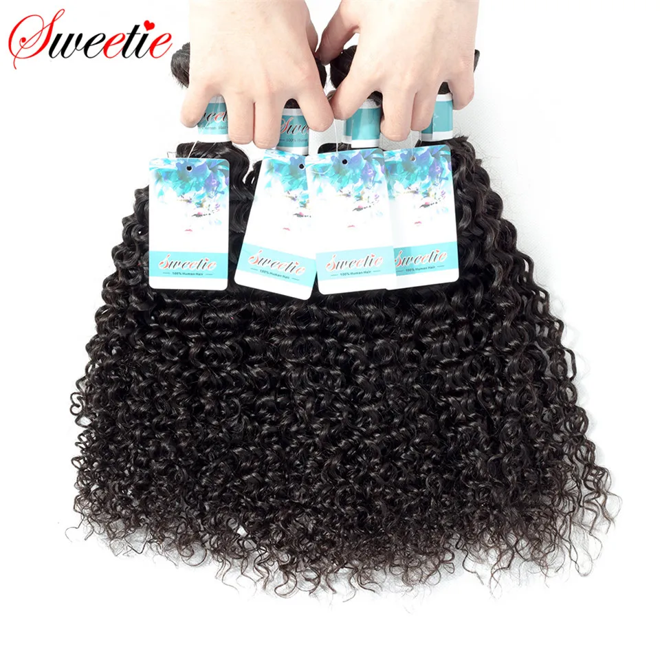 

Sweetie Hair Brazilian Hair Kinky Curly 100% Human Hair Weave Extension 1/3/4PC Remy Natural Color 100G Can be dyed and Bleached