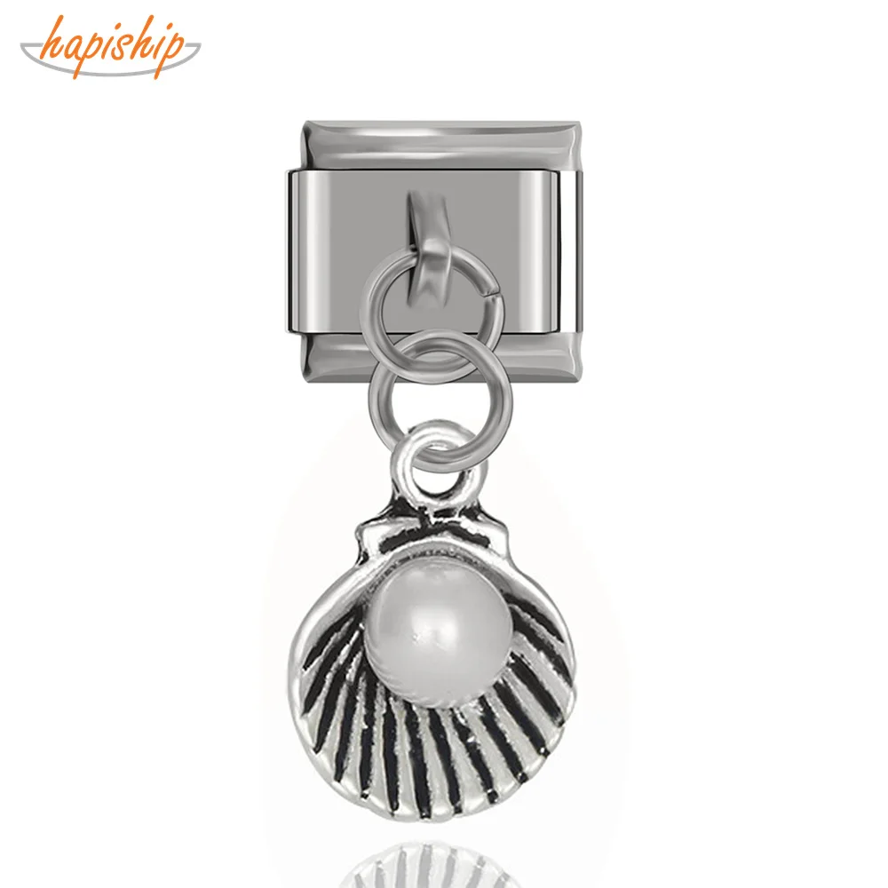 

Hapiship 2019 New Original Daisy Shell Beads Italian Charm Fit 9mm Bracelet Stainless Steel Jewelry Making DJ072