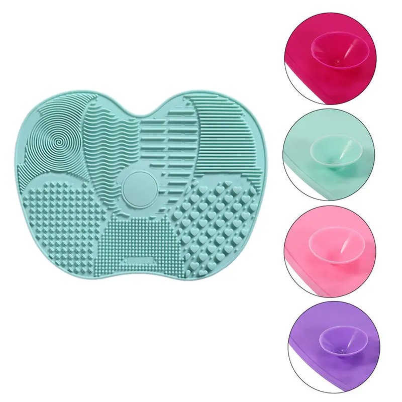 6 Color Sucker Makeup Brush Cleaning Mat Washing Pad Silicone Scrubber