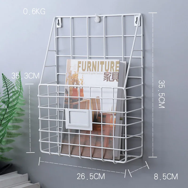 INS نمط مجلة صحيفة سلة التخزين شنقا الحائط دورية كتاب وثيقة ملف تخزين الرف الرف المنظم 1 قطعة