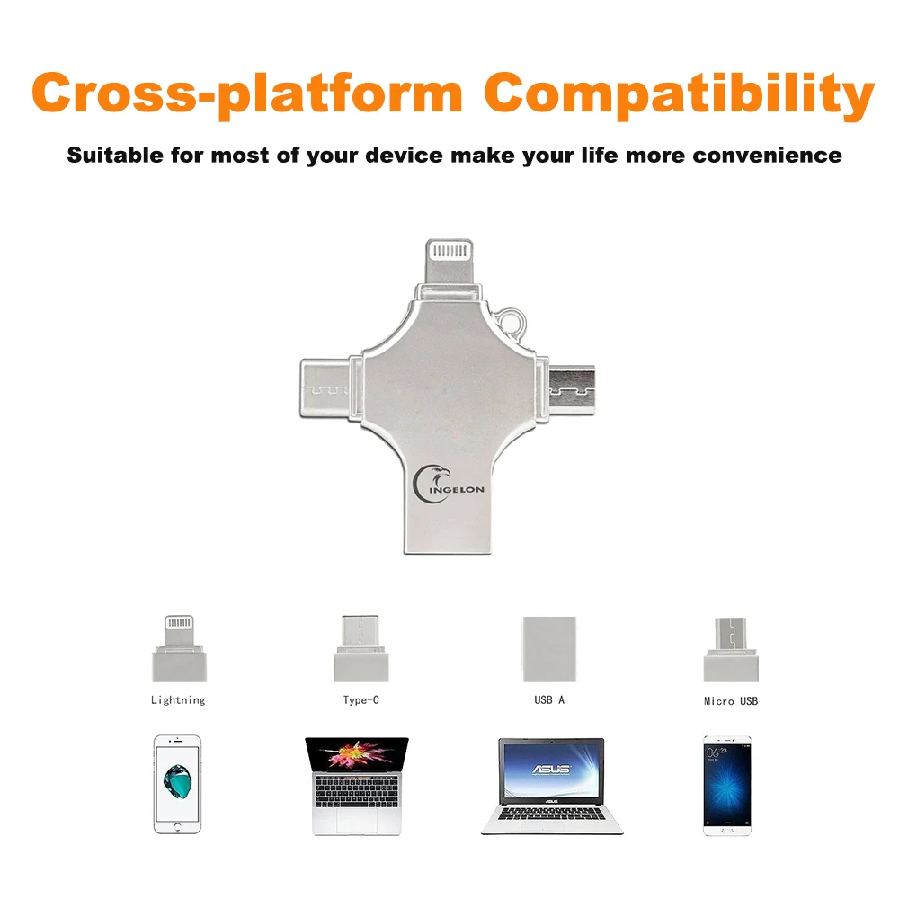 Ingelon USB Flash 32GB Pendrive Encrypted Memory Stick 16gb 64gb otg typec Micro usb Memory for iph