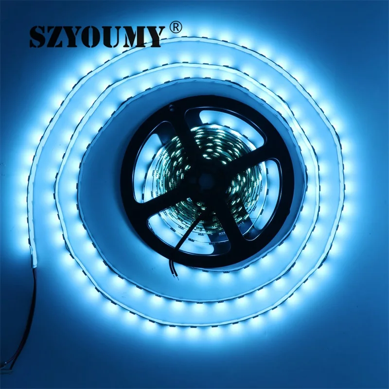 SZYOUMY Новое поступление SMD 5050 60 светодиодный/M Ice Blue Светодиодные ленты Light 300 светодиодный s/5 м DC 12 В гибкий свет ленты лампы 100 м DHL корабль