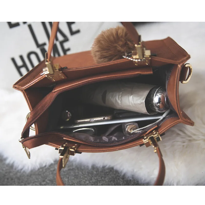 Женские сумки через плечо из искусственной кожи с помпоном и перьями bolsa bolsos sac bolso