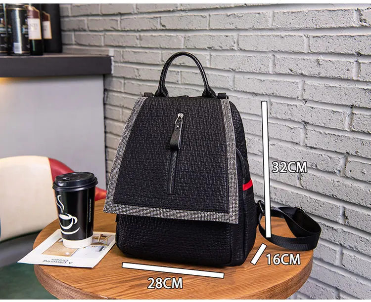 Кожаный рюкзак со стразами сумка женская мода г. из мягкой кожи Mochila Feminina небольшой ретро путешествия
