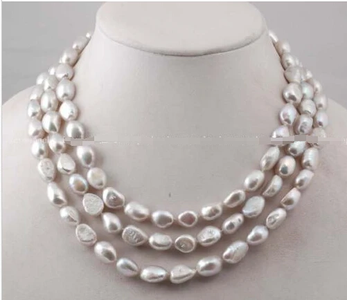 

Free shipping >>>>>48" gray baroque freshwater pearl necklace