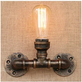 Indústria do Vintage do Punk de Vapor Lâmpada de Parede Loft Restaurante Clube Varanda Corredor Café Luz Arandela Tubulação Água Edison E27 Sutiã Bar 10 Cheap loft wall lamp