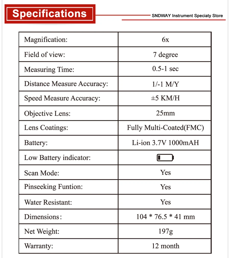 Laser Distance Meter Telescope SW-600S (3)
