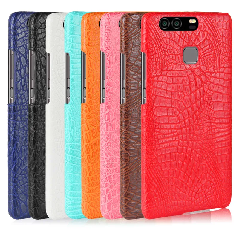 

Huawei P 9 P9 5.2" Case Crocodile Pattern Hard PC+PU Leather Back Cover Case for Huawei Ascend P9 P 9 5.2" Phone Hard Cover
