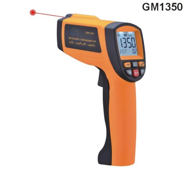 Цифровой термометр-Пистолет Бесконтактный инфракрасный термометр лазерный пирометр профессиональный промышленный температурный пистолет ИК - Цвет: GM1350