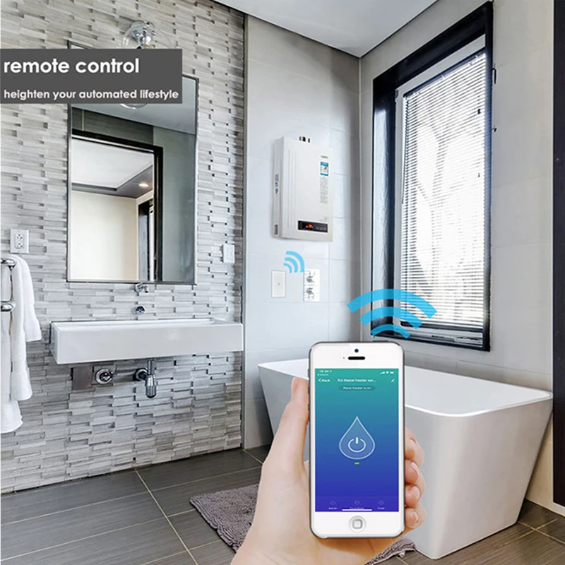 Wifi Smart Water Heater Switch Boiler Switch Alexa Google Home Voice US standard Touch Panel Timer Outdoor 4G App control