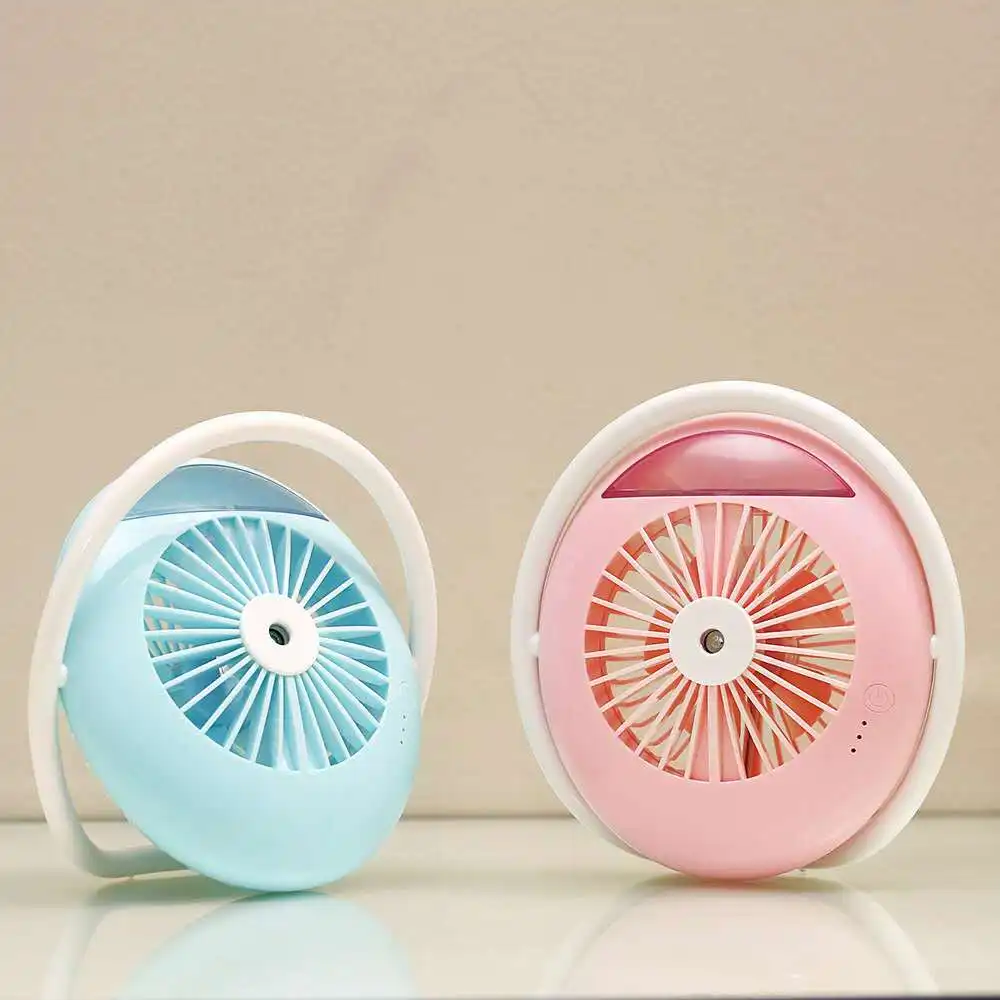 

5V Mini USB Fan Rechargeable Office Desktop Cooling Fan Mist Spray Humidifier Beauty Fan Silent for Office PC Notebook