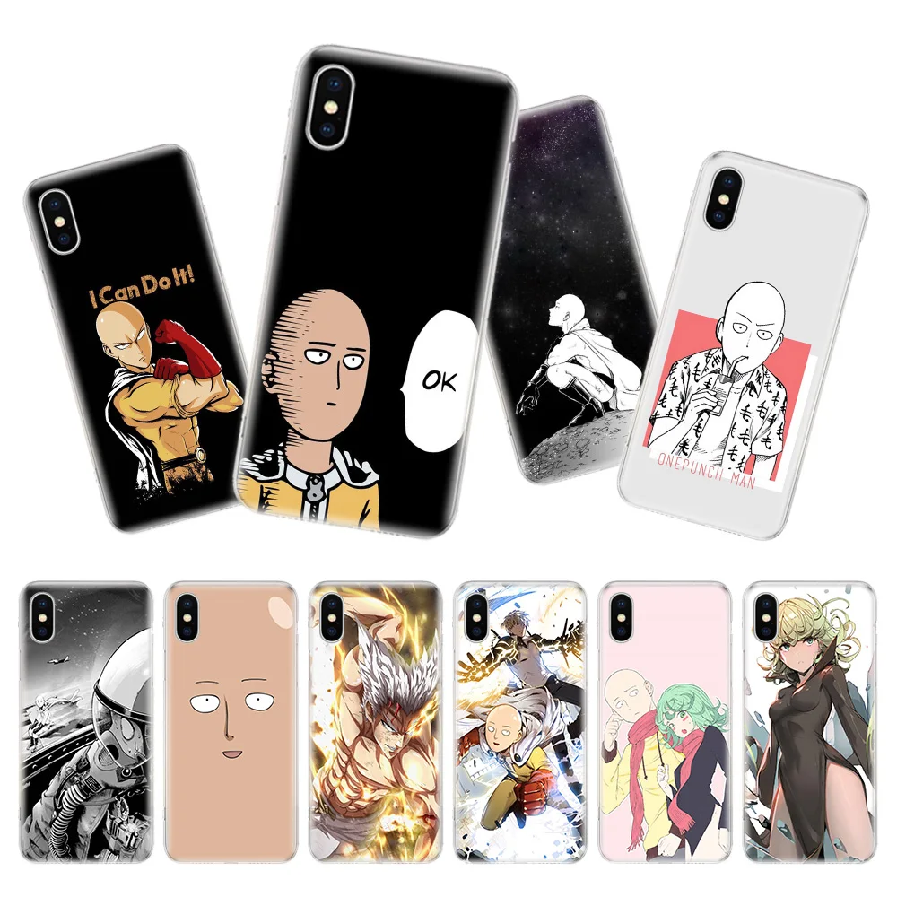 

One-Punch Man Anime Phone Case For iPhone 7 8 6 6S Plus X 10 Ten XS MAX XR 5S SE Art TPU Covers Coque Capa Cas Shell