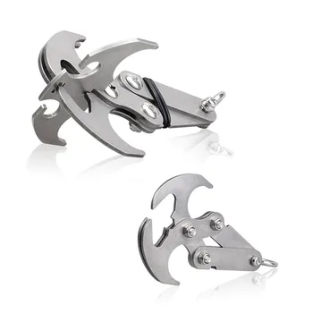 

1PC Large Stainless Steel Gravity Hook Carabiner Accessories Strong Magnet Outdoor Grappling Claws Car traction Rescue EDC Tools